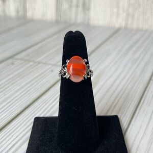 Carnelian Marble Stone Ring